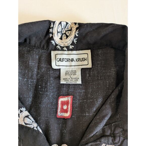 California Krush Blouse Womens Large Rayon Sleeveless Button Down Bohemian Flowy - Picture 5 of 8